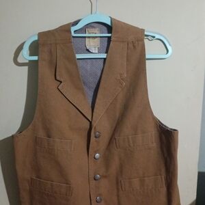 Brown Button-Front Mens Vest
